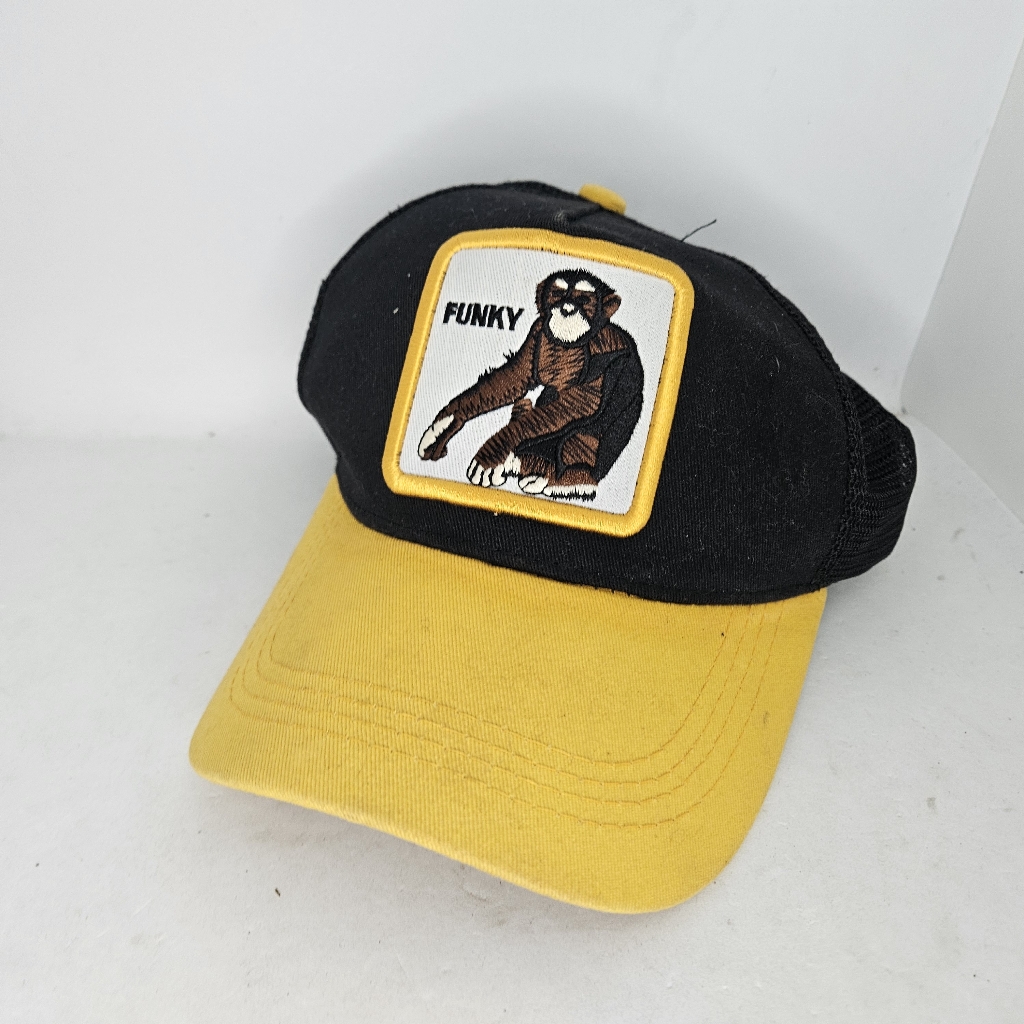 Funky Monkey Banana Shake Mesh Snapback Osfm Hat Cap Black Yellow Used Conditio